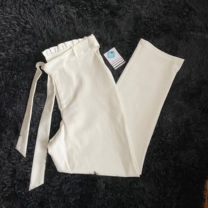White/off white Paperbag Pant